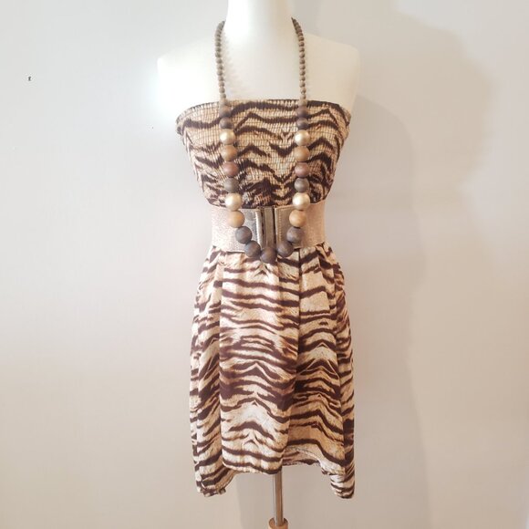 3/$21 Animal Print Strapless Lightweight Dress - Picture 3 of 8